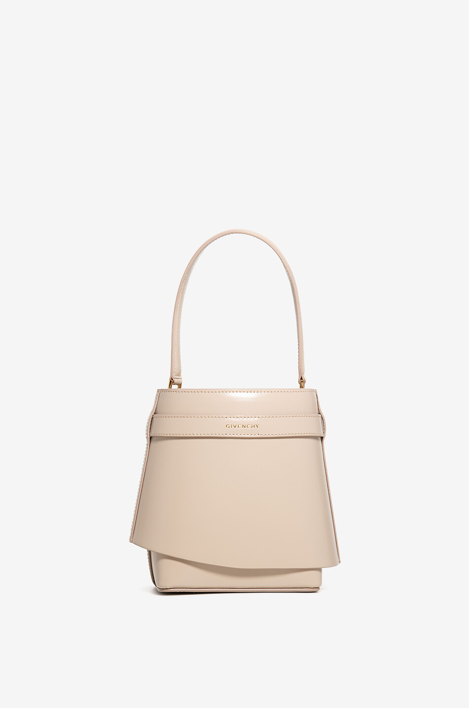 GIVENCHY Sac seau en cuir lisse rigide Shark Lock Femme BEIGE 3