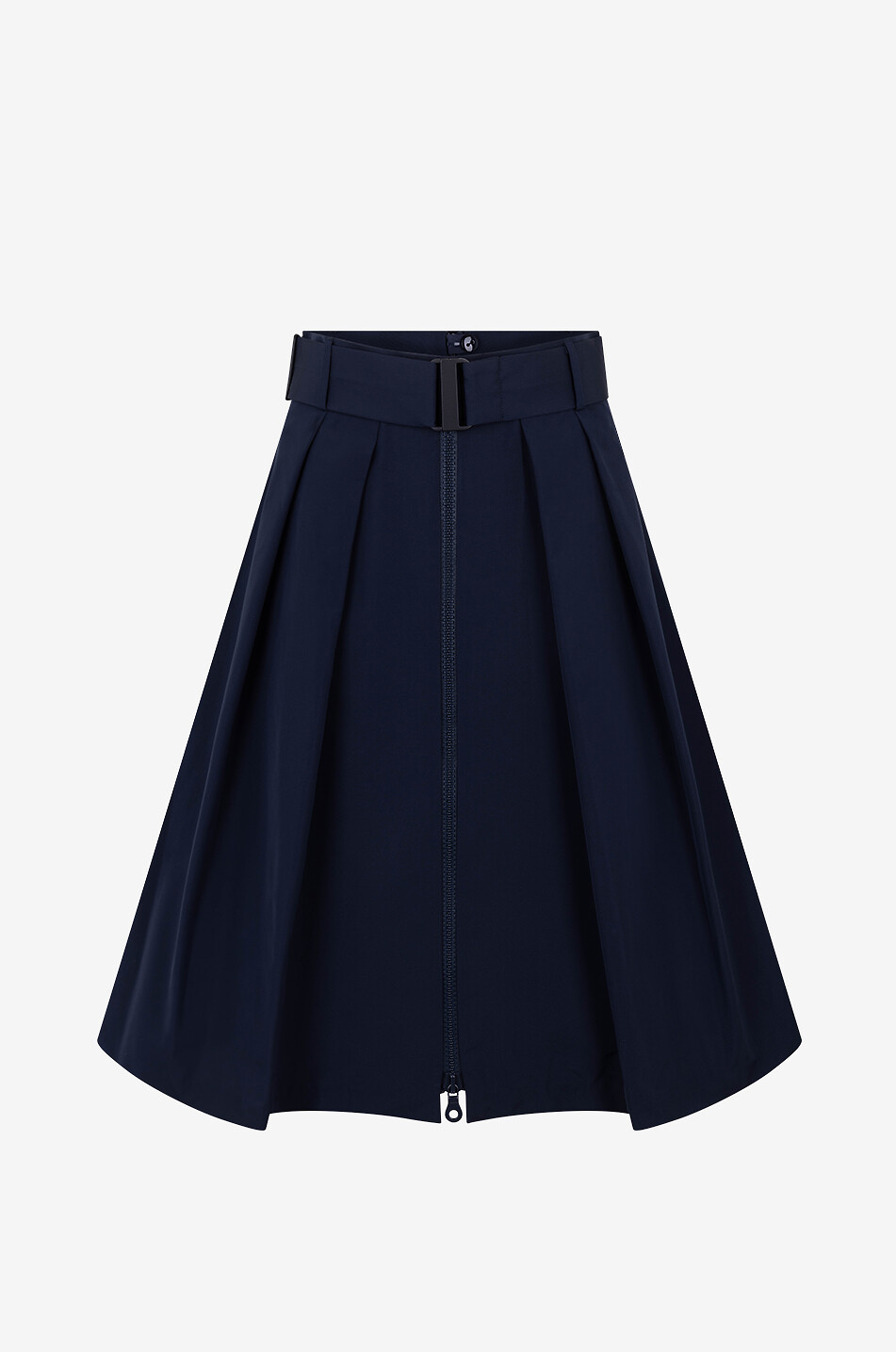 Zipped short flared taffeta skirt AKRIS PUNTO DARK BLUE Bongénie