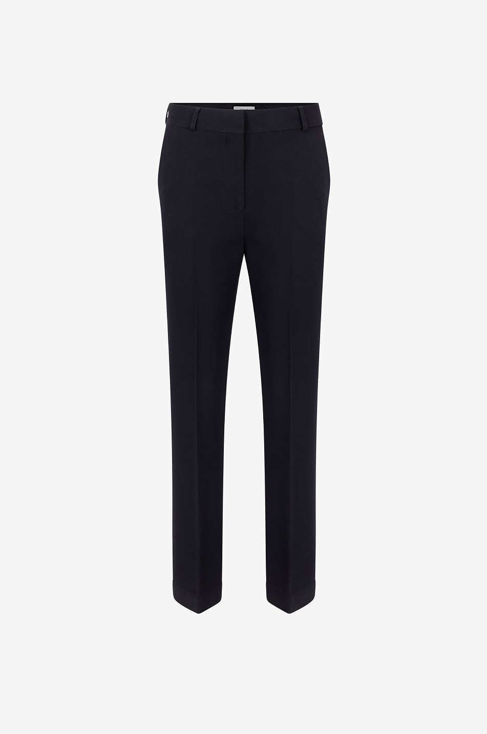 Viscose and virgin wool straight-leg trousers