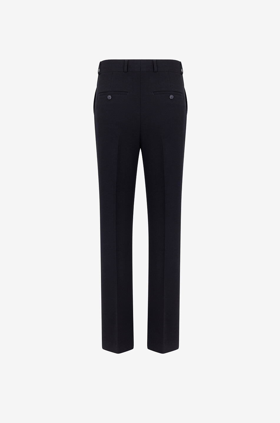 Viscose and virgin wool straight-leg trousers