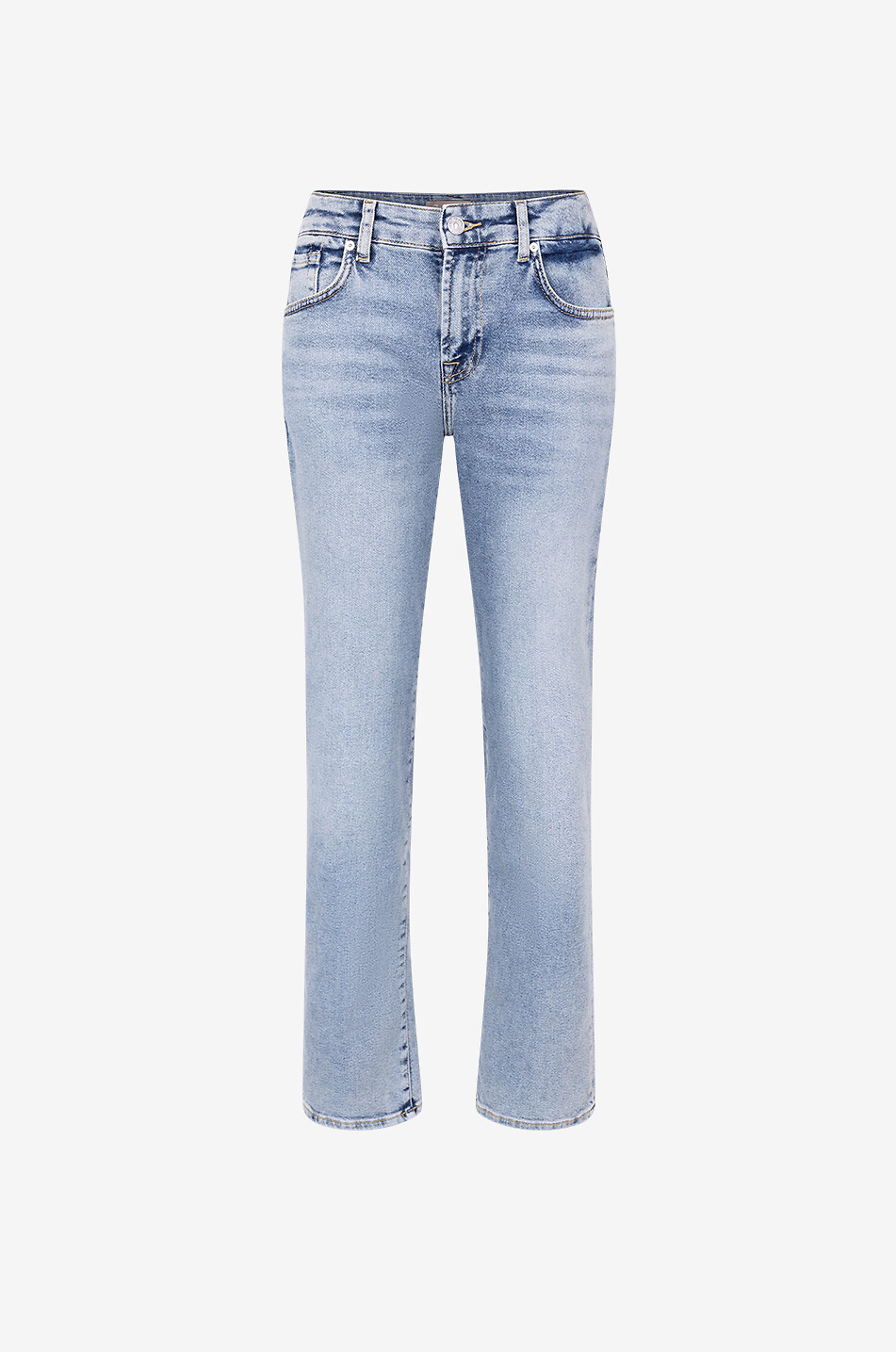 7 FOR ALL MANKIND Calie Amuse Me faded straight-leg jeans Women LIGHT BLUE 1