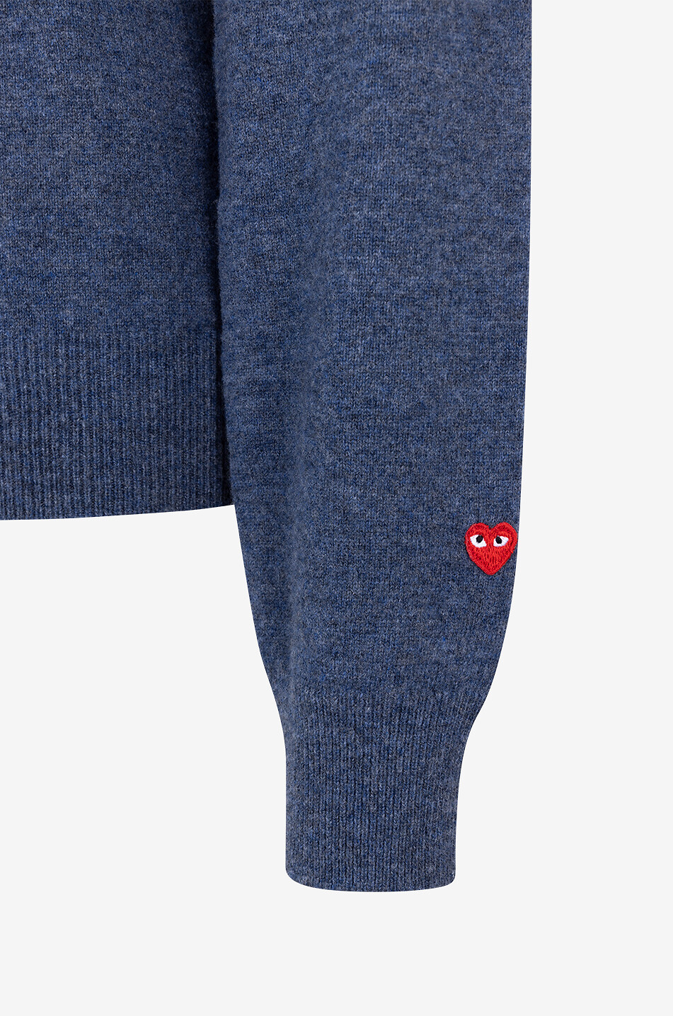 COMME DES GARCONS PLAY Geknöpfter Cardigan aus Wolle Red Heart Damen DUNKELBLAU 3