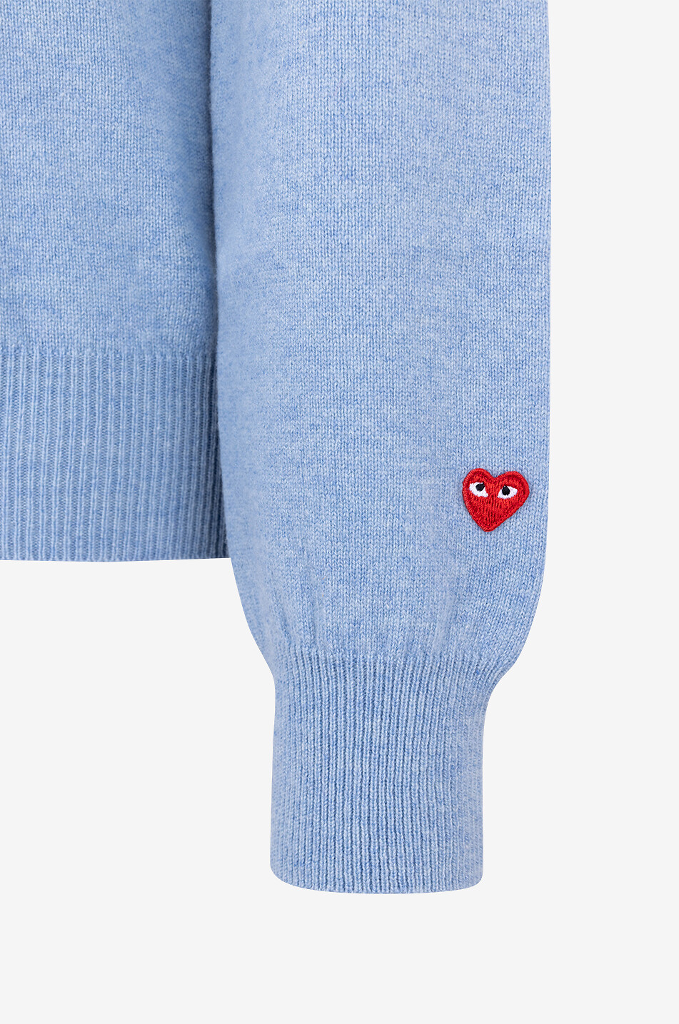 COMME DES GARCONS PLAY Pullover mit V-Ausschnitt aus Wolle Red Heart Damen HELLBLAU 3