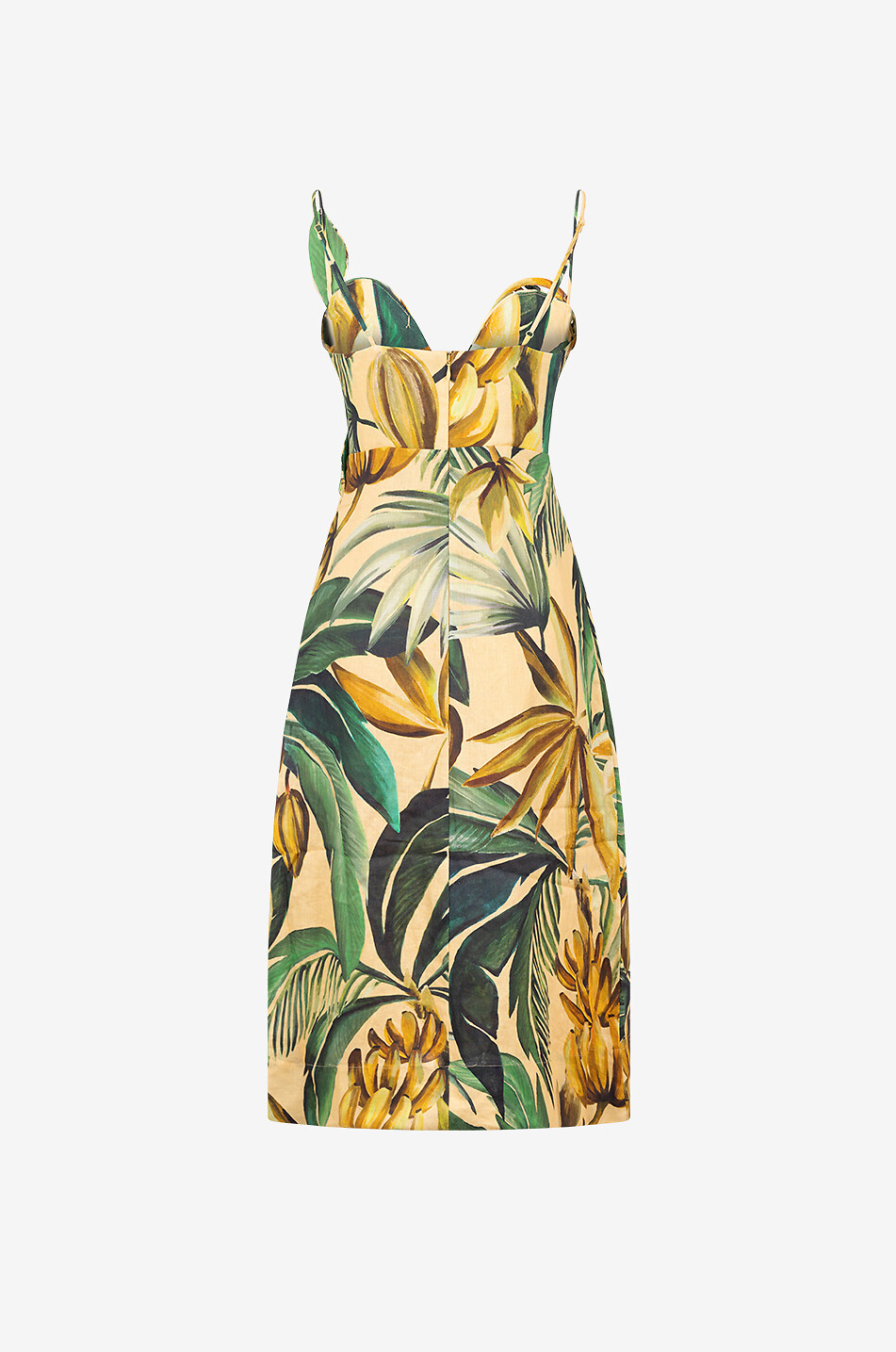 FARM RIO Midi-Trägerkleid aus Leinen Bananart Damen GELB 2