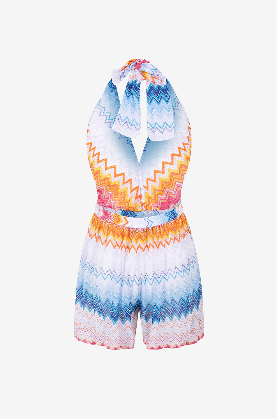 MISSONI Combi-short dos nu en maille ajourée chevrons Femme MULTICOLORE 2