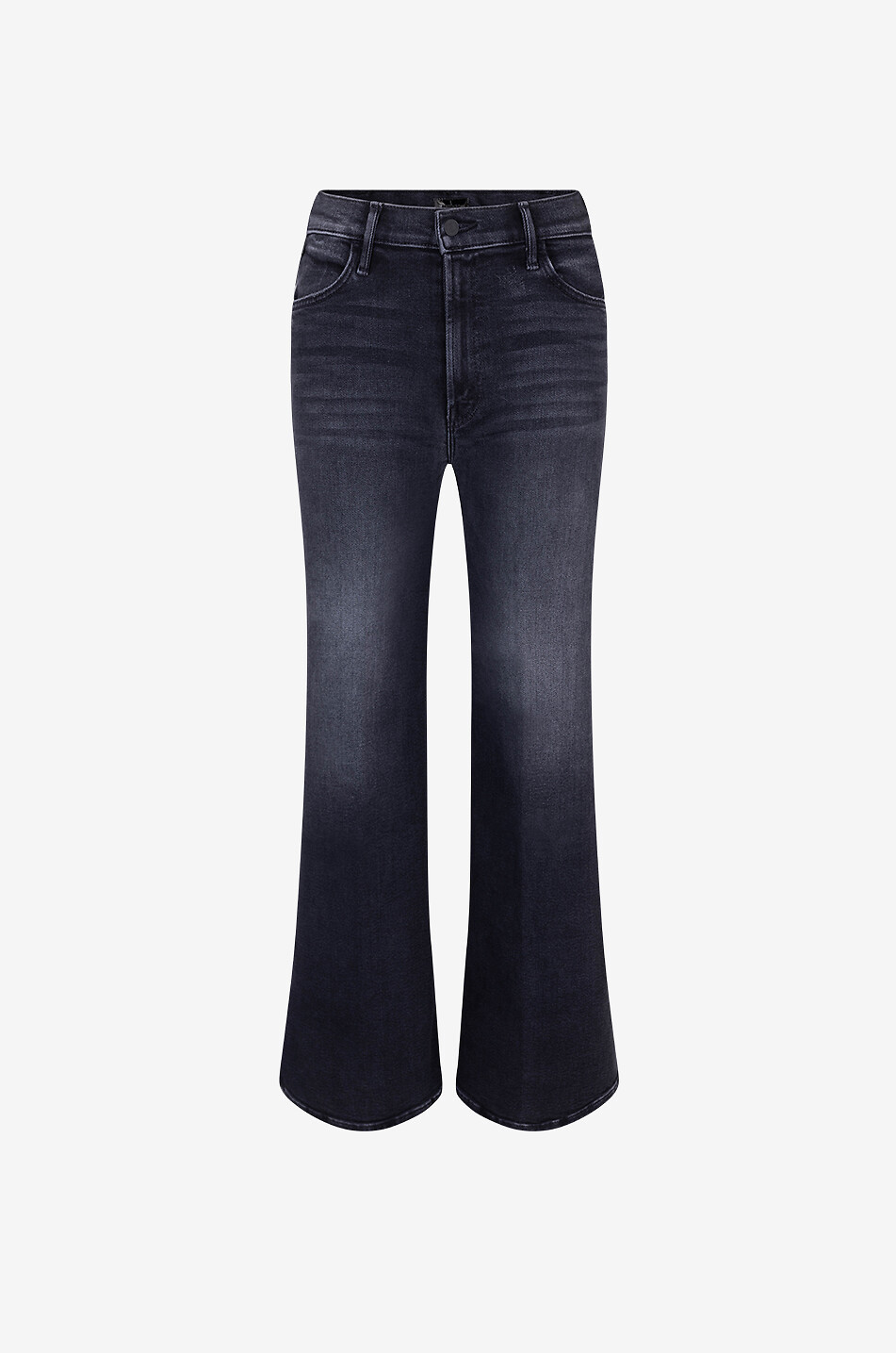MOTHER Jeans mit weitem Bein aus Baumwolle The Hustler Roller Sneak Damen DUNKELGRAU 1