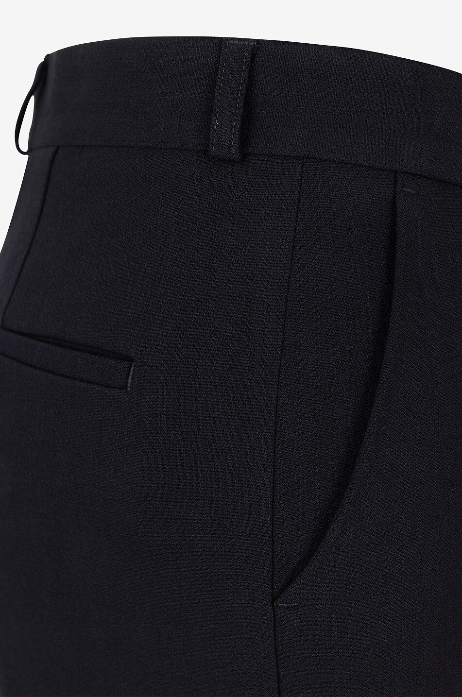 Viscose and virgin wool straight-leg trousers