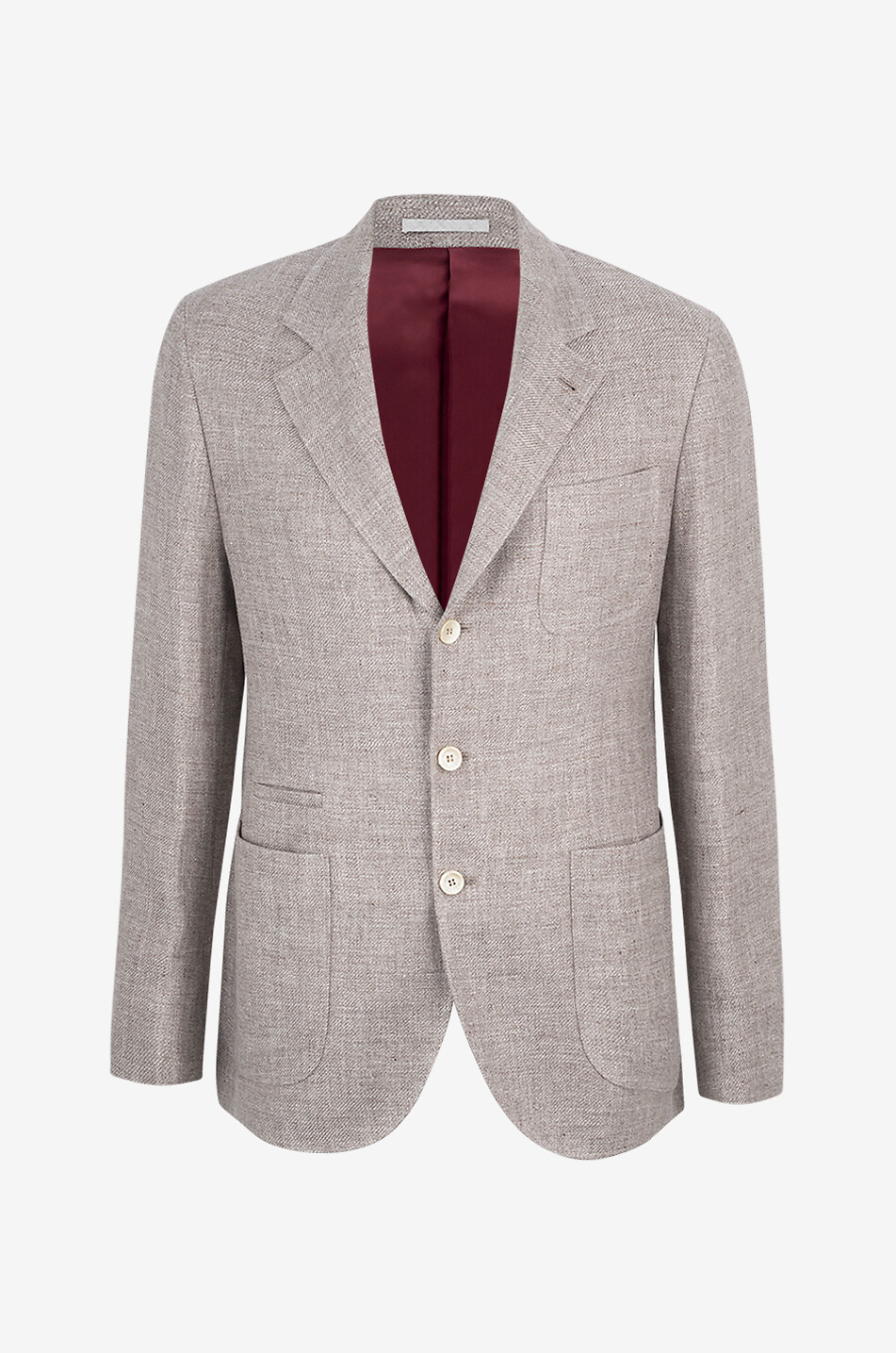 BRUNELLO CUCINELLI Blazer déstructuré en sergé de lin mélangé Homme MARRON 1