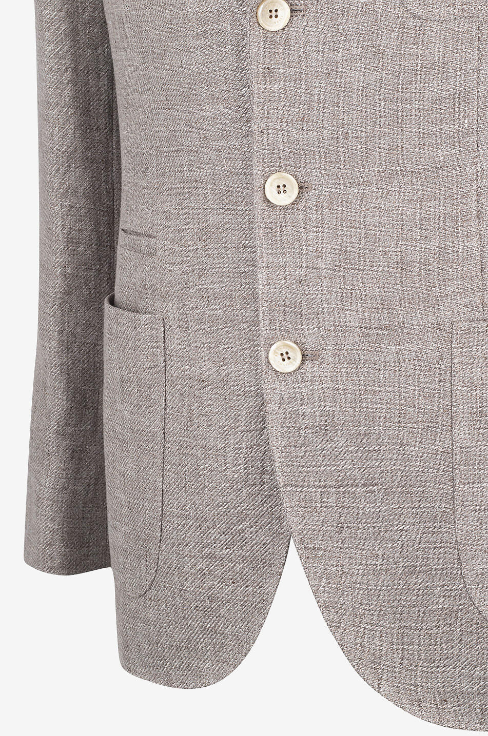 BRUNELLO CUCINELLI Blazer déstructuré en sergé de lin mélangé Homme MARRON 3