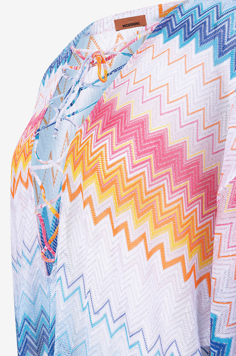 MISSONI Zigzag knit caftan with lacing Women MULTI COLOURED 3