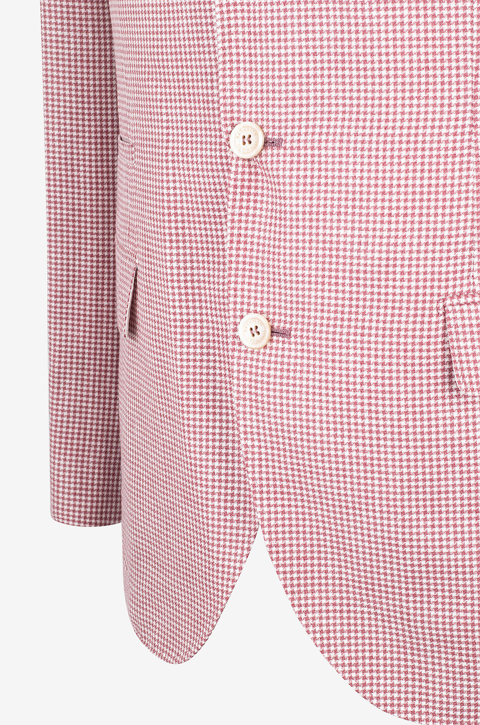 BRUNELLO CUCINELLI Houndstooth check single-breasted linen blend blazer Men MEDIUM RED 3