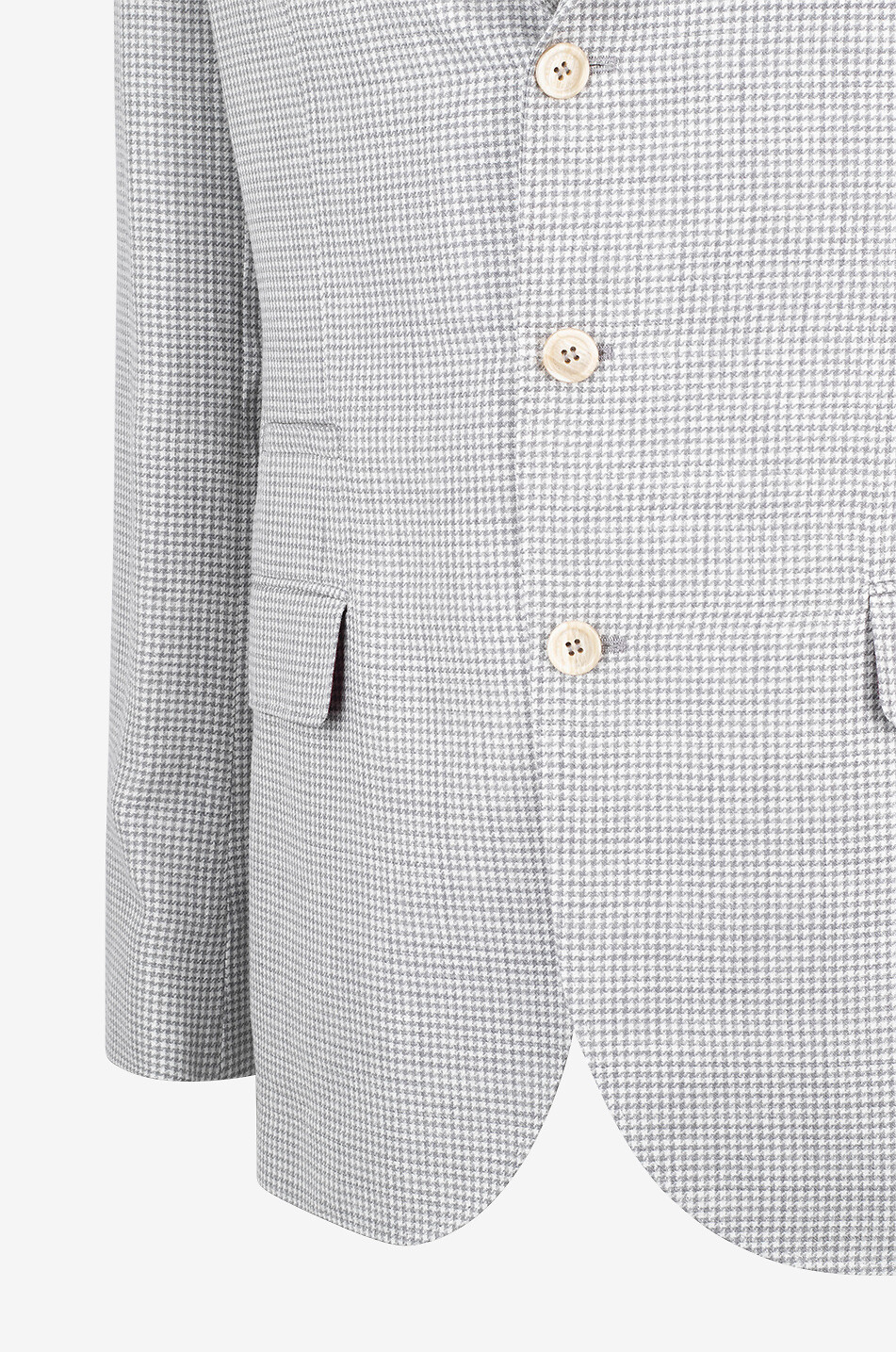 BRUNELLO CUCINELLI Houndstooth check single-breasted linen blend blazer Men BROWN 3