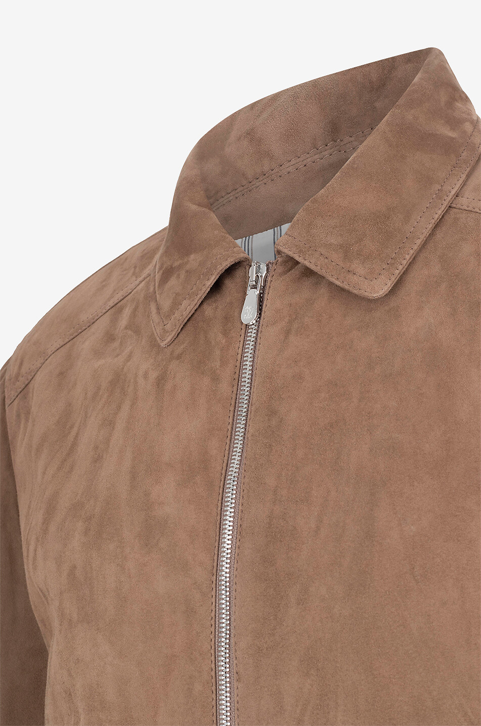 BRUNELLO CUCINELLI Lightweight suede jacket with shirt collar Men MEDIUM BROWN 3
