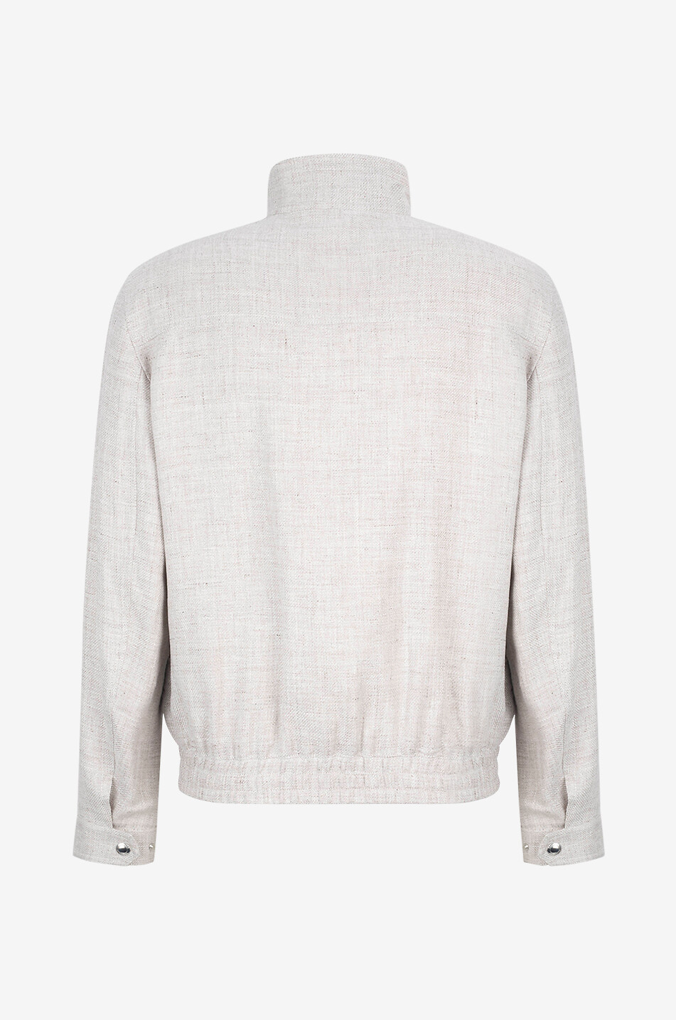BRUNELLO CUCINELLI Bomber en sergé de lin et soie mélangés Homme MARRON 2