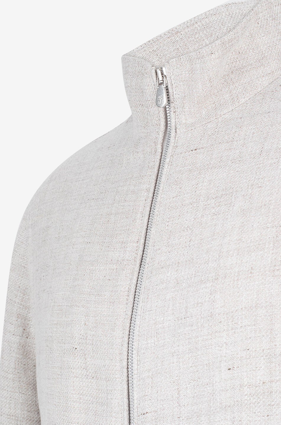 BRUNELLO CUCINELLI Bomber en sergé de lin et soie mélangés Homme MARRON 3
