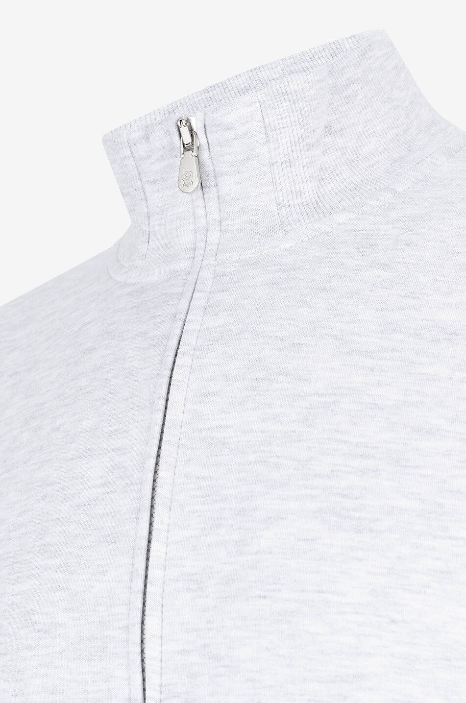 BRUNELLO CUCINELLI Interlock-Sweatjacke mit Stehkragen Herren HELLGRAU 3