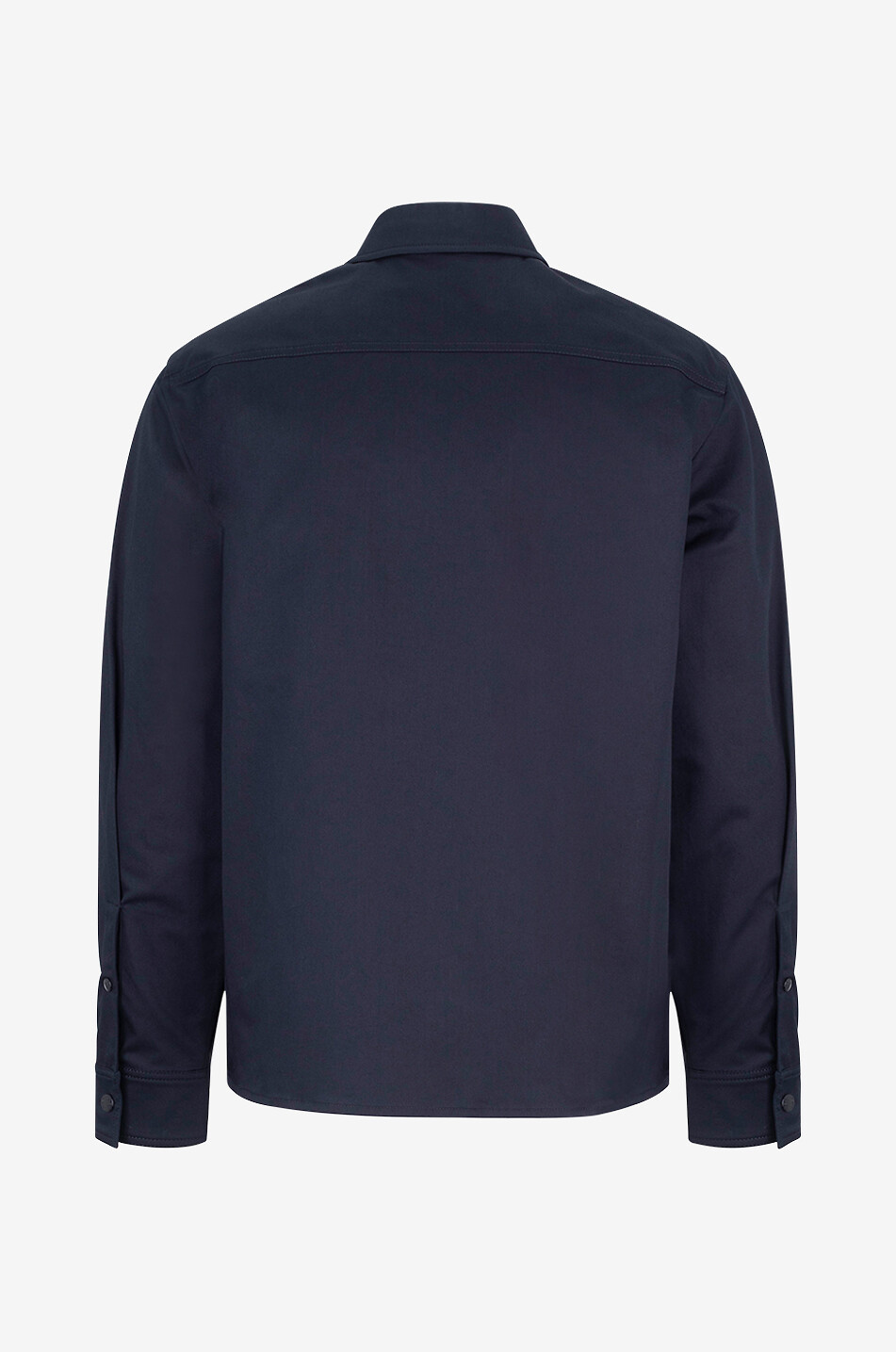 MONCLER Veste chemise zippée en gabardine de coton Homme BLEU FONCE 2