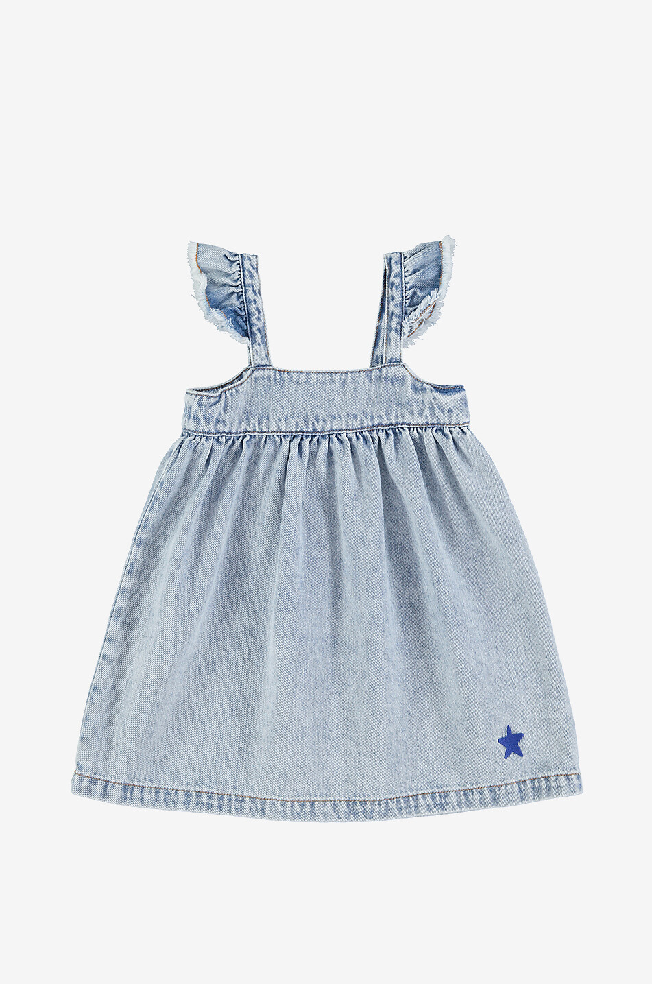 PIUPIUCHICK Star denim strappy empire girls' dress Girl BLUE 1