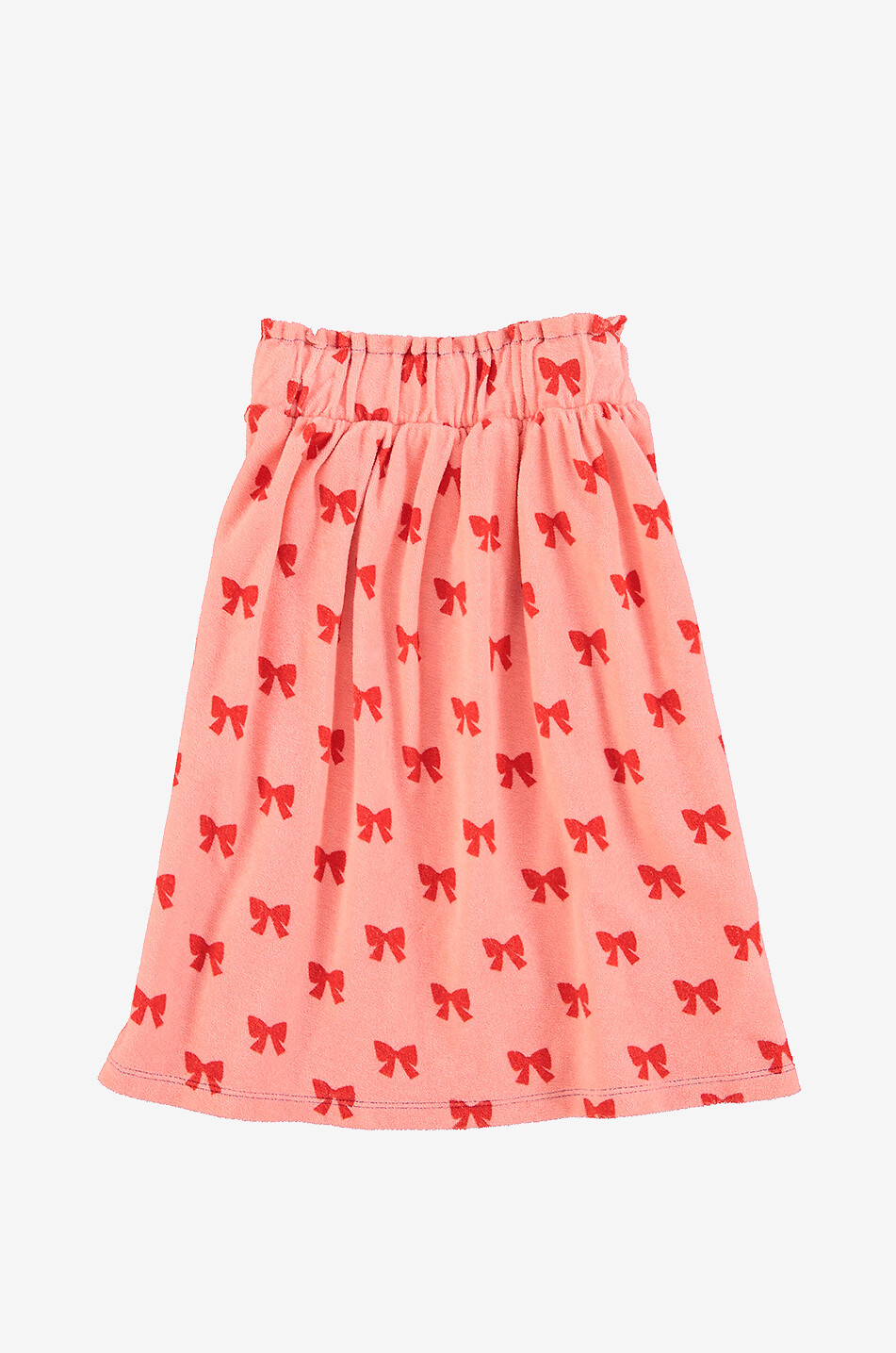 PIUPIUCHICK Langer Mädchenrock aus Frottee Bows Mädchen ROSA 1