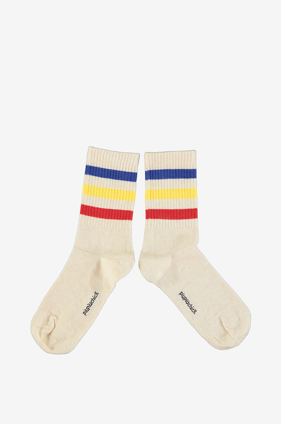 PIUPIUCHICK Gestreifte Kinder-Tennissocken  CREMEFARBEN 1