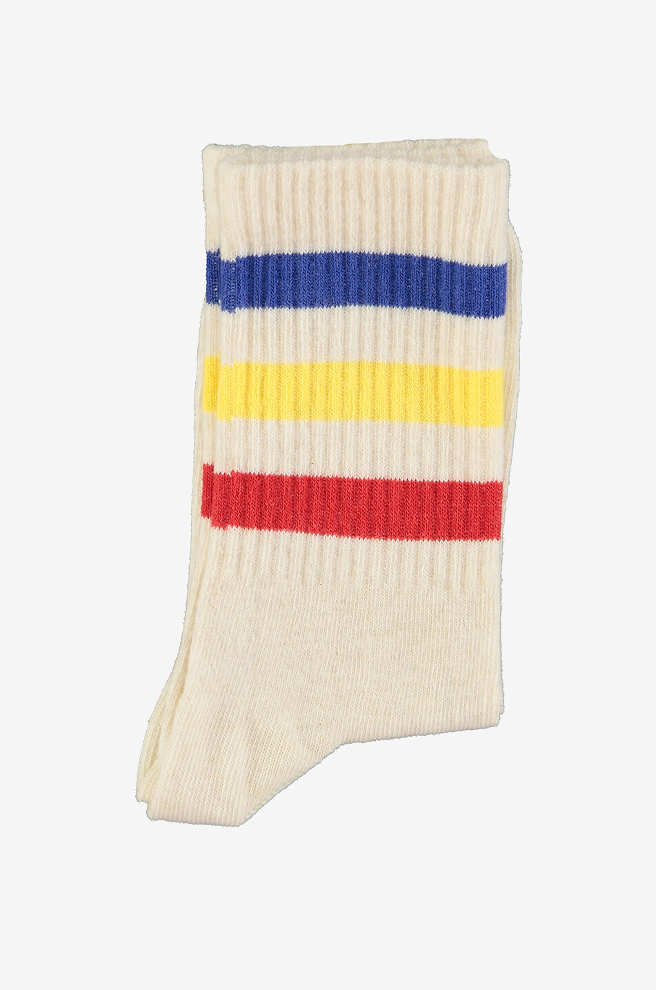 PIUPIUCHICK Gestreifte Kinder-Tennissocken  CREMEFARBEN 2