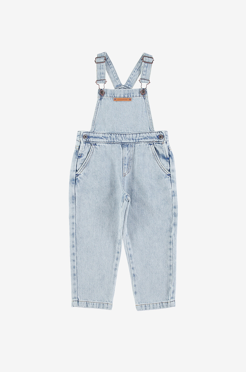 PIUPIUCHICK Kinder-Latzhose aus ausgewaschenem Denim  BLAU 1