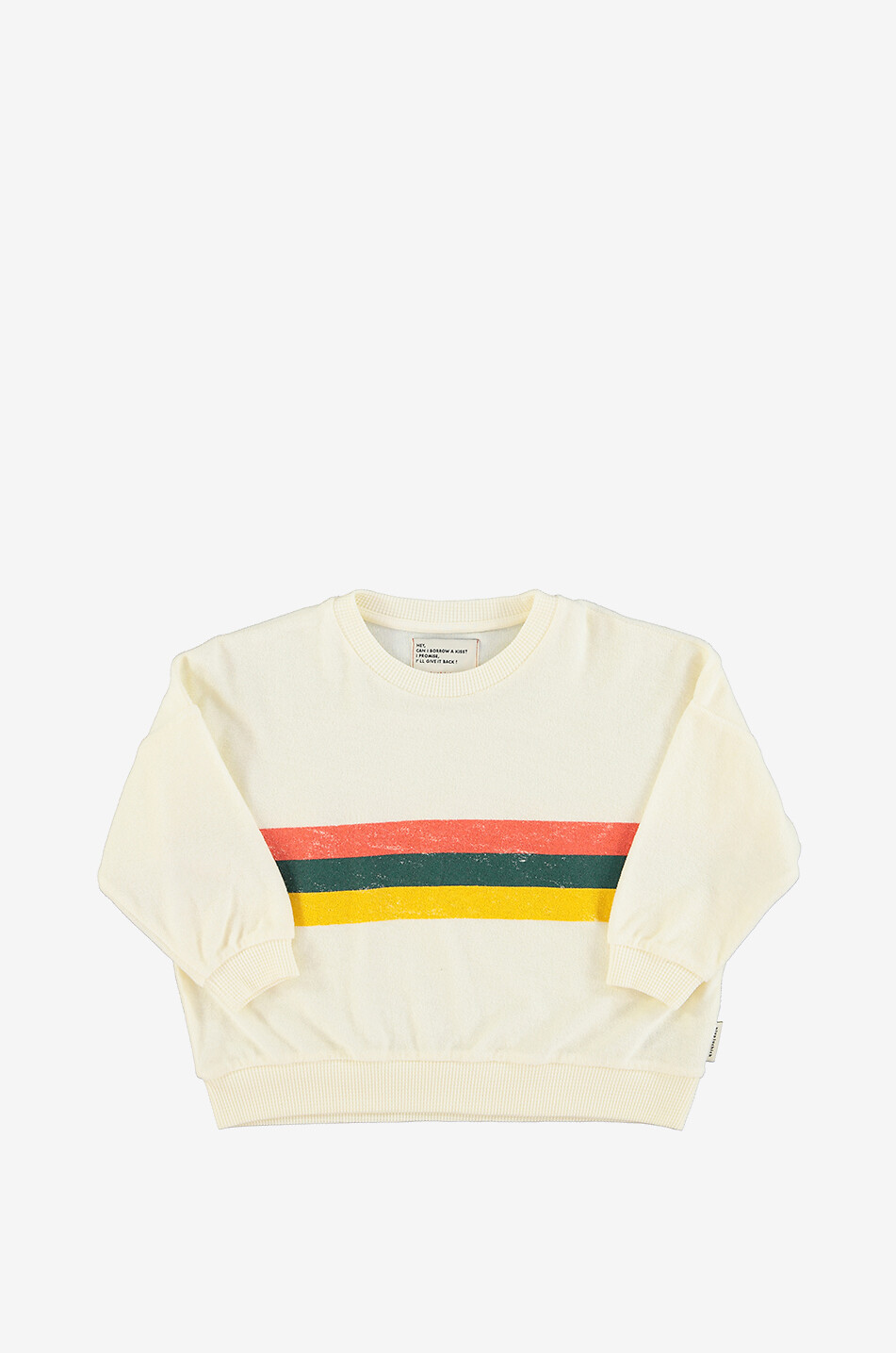 PIUPIUCHICK Kinder-Frottee-Rundhalssweatshirt Waves Unisex CREMEFARBEN 1