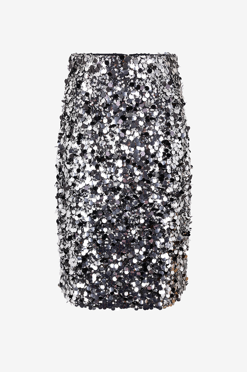 DOLCE & GABBANA Jupe crayon recouverte de sequins Femme ARGENT 1