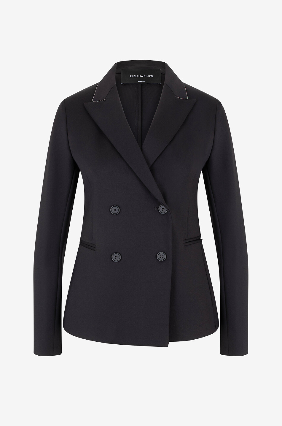 Fluid Cool Wool and knit blazer - FABIANA FILIPPI - GREY