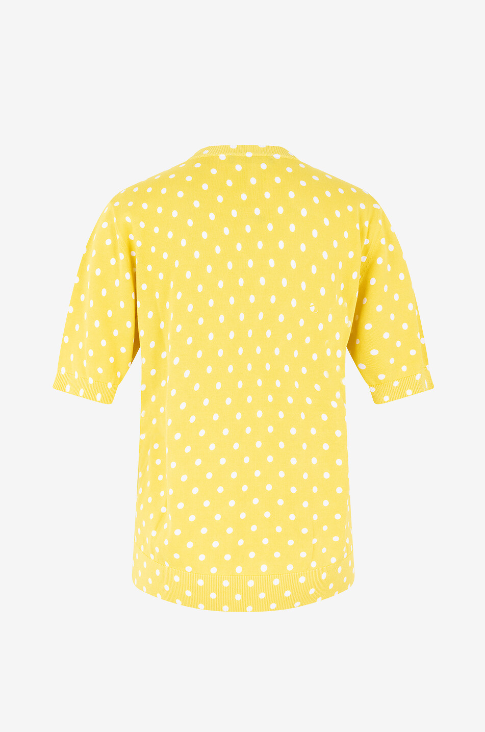 FABIANA FILIPPI Feiner Kurzarm-Pullover mit Tupfen aus Baumwolle Damen GELB 2