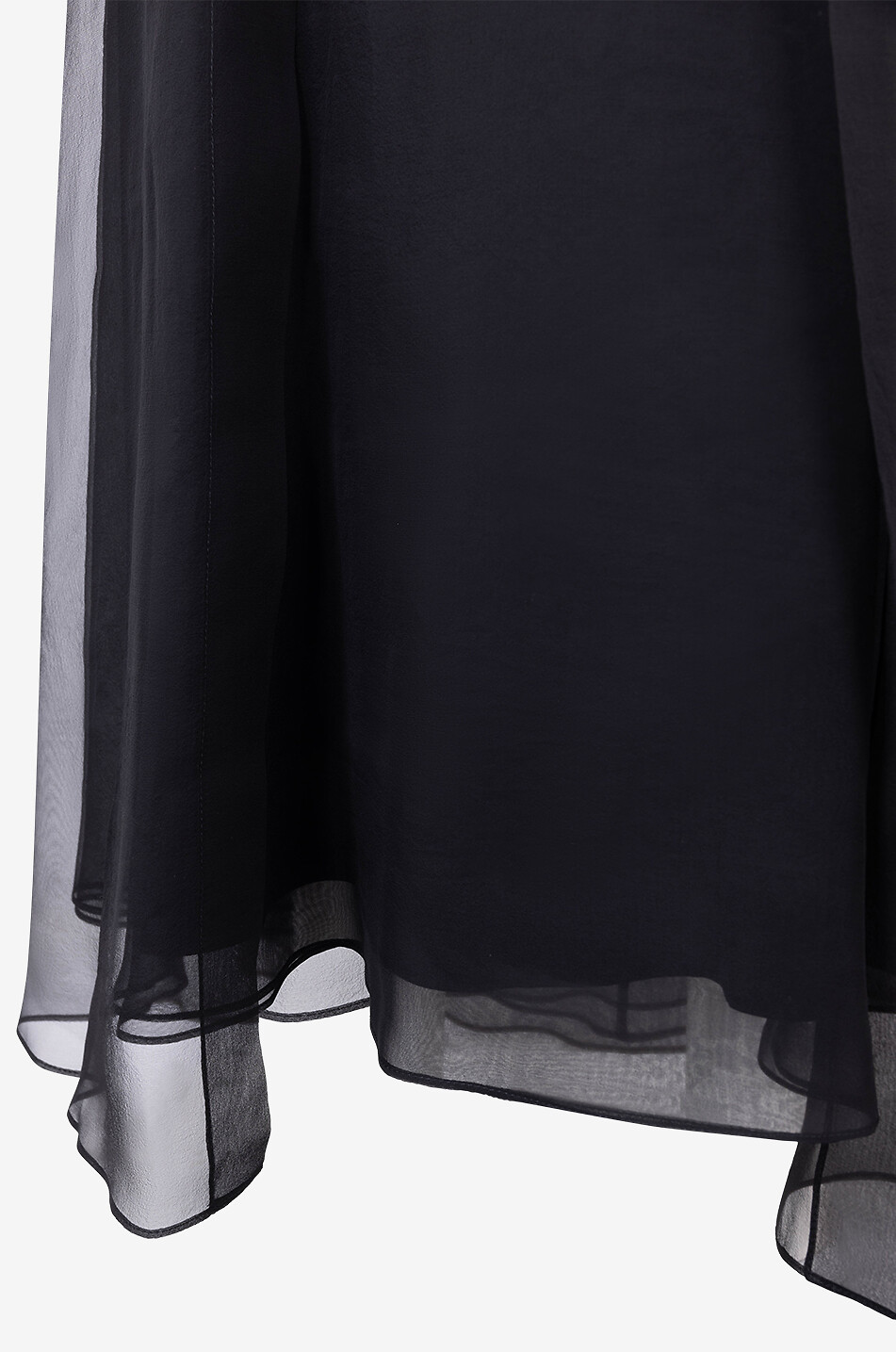 BRUNELLO CUCINELLI Long asymmetric silk organza skirt Women BLACK 3