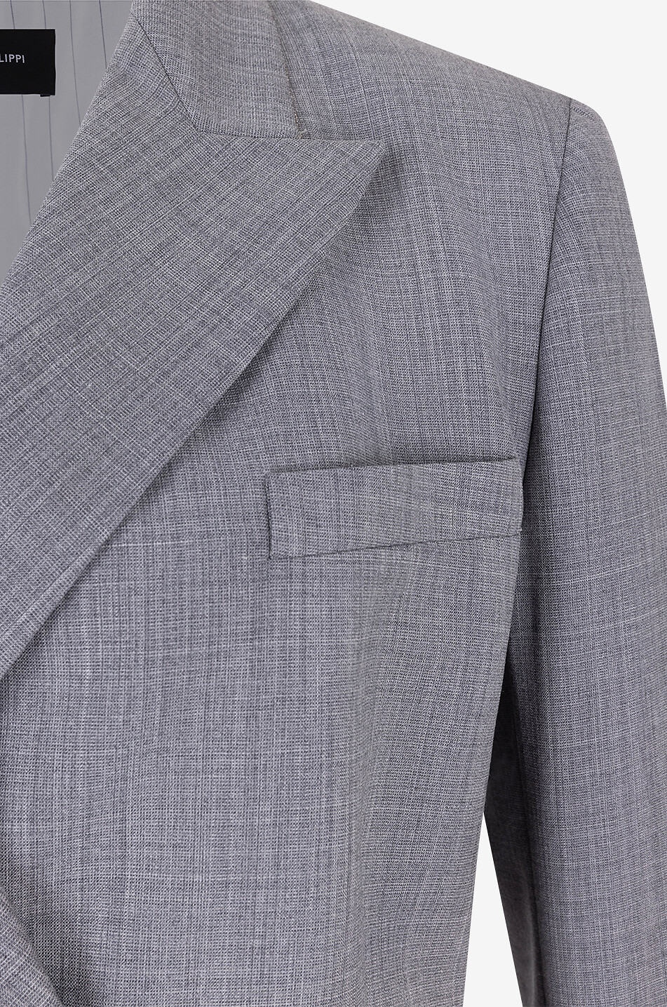 FABIANA FILIPPI Zweireihiger Wollblazer mit Diamanté-Faden Damen GRAU 7