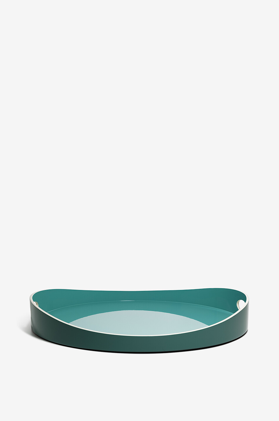 MAISON SARAH LAVOINE Plateau rond en bois laqué Basile - Grand Modèle Maison VERT 1