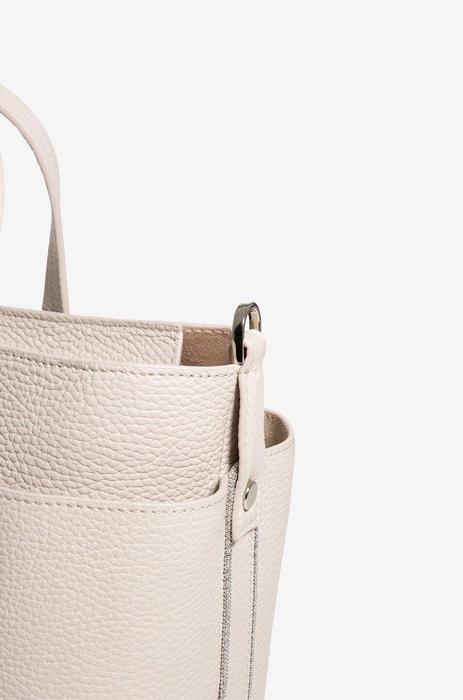 FABIANA FILIPPI Filo Diamanté grained leather tote bag Women BEIGE 6