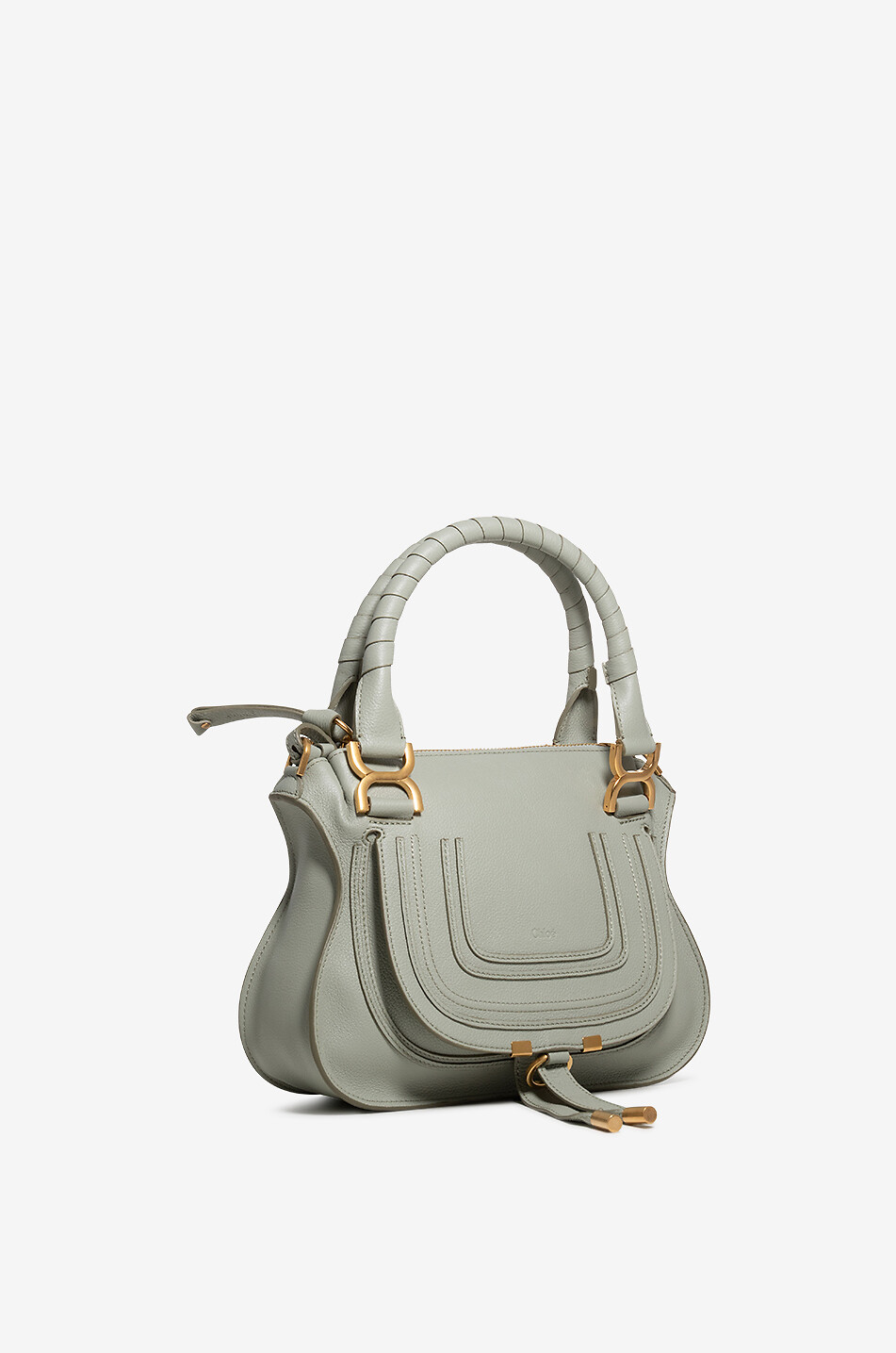 CHLOE Marcie Small grained leather double-carry bag Women LIGHT GREEN 2