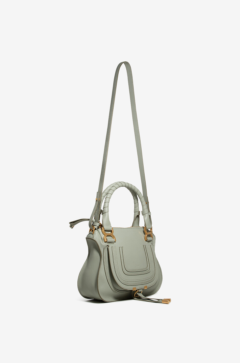 CHLOE Marcie Small grained leather double-carry bag Women LIGHT GREEN 5