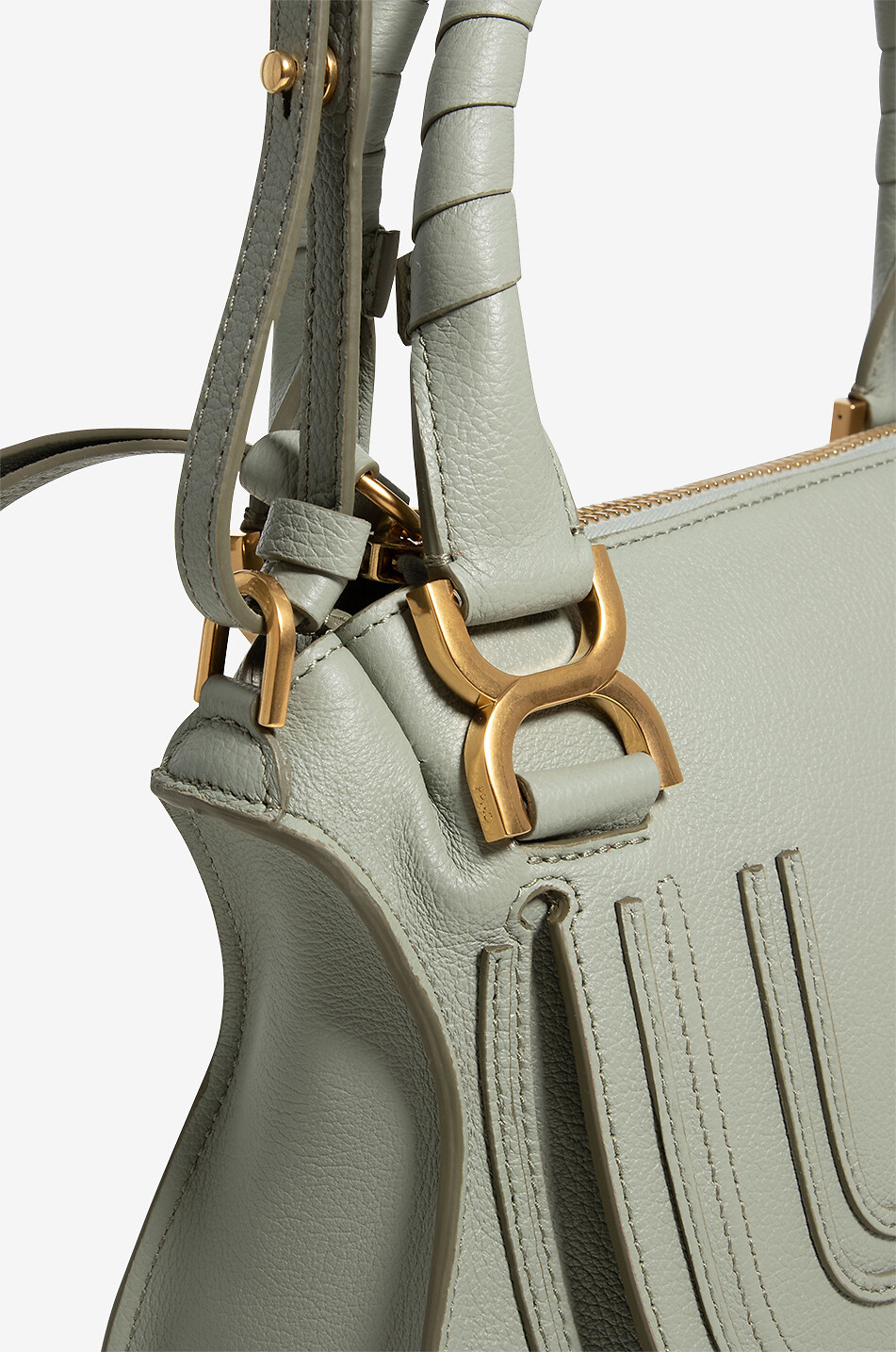 CHLOE Marcie Small grained leather double-carry bag Women LIGHT GREEN 6