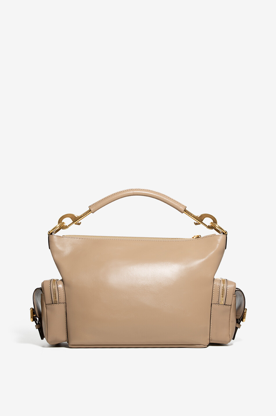 CHLOE Sac porté épaule en cuir brillant Camera Femme MARRON CLAIR 3