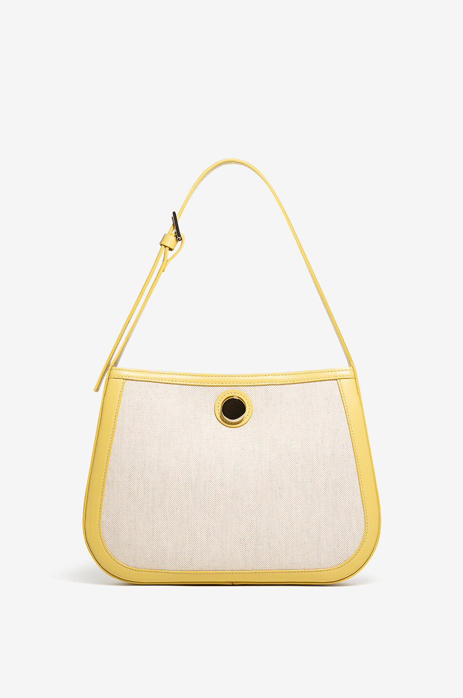 FABIANA FILIPPI Eclissi Hobo canvas and leather shoulder bag Women YELLOW 1