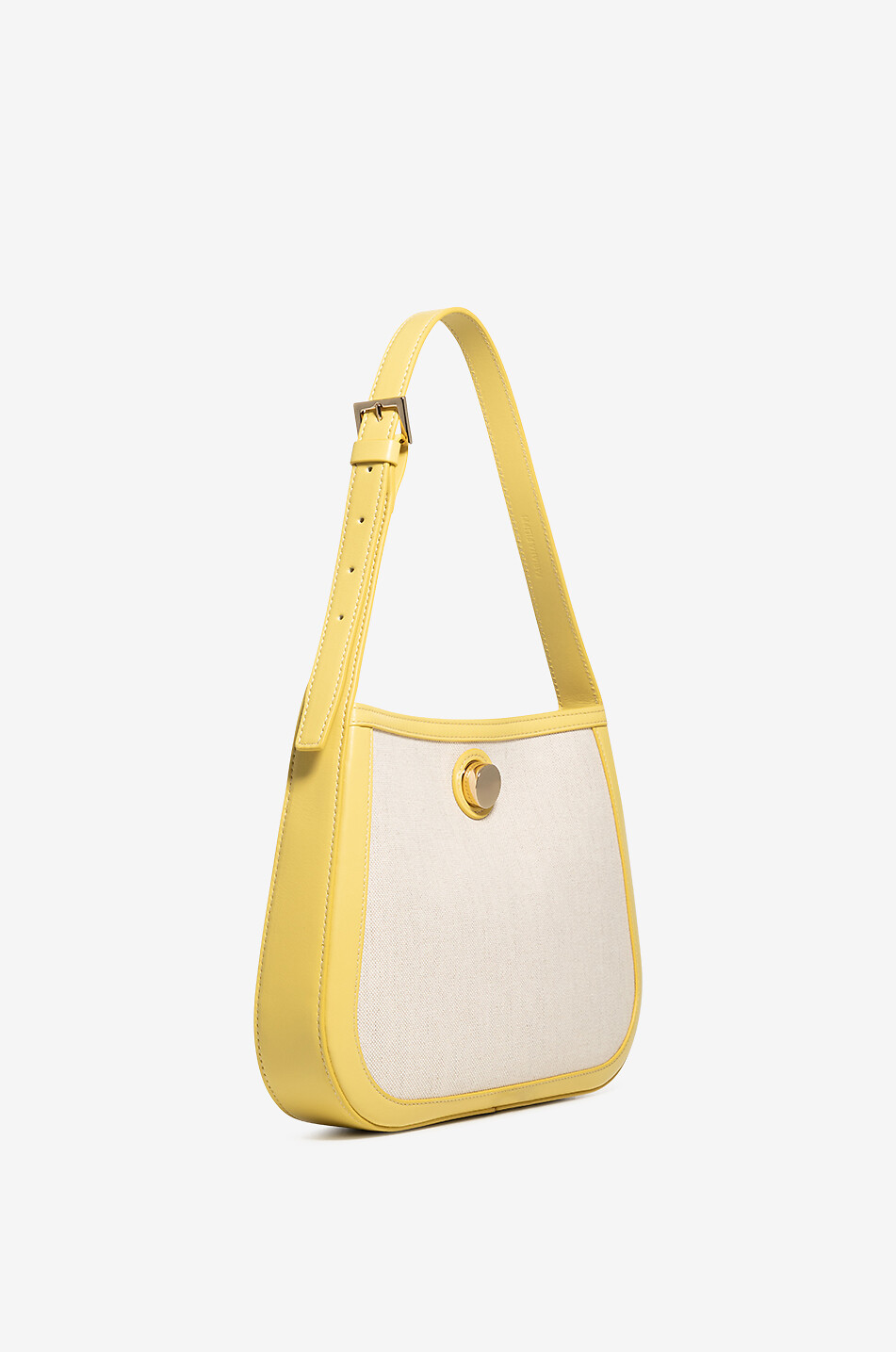 FABIANA FILIPPI Eclissi Hobo canvas and leather shoulder bag Women YELLOW 2