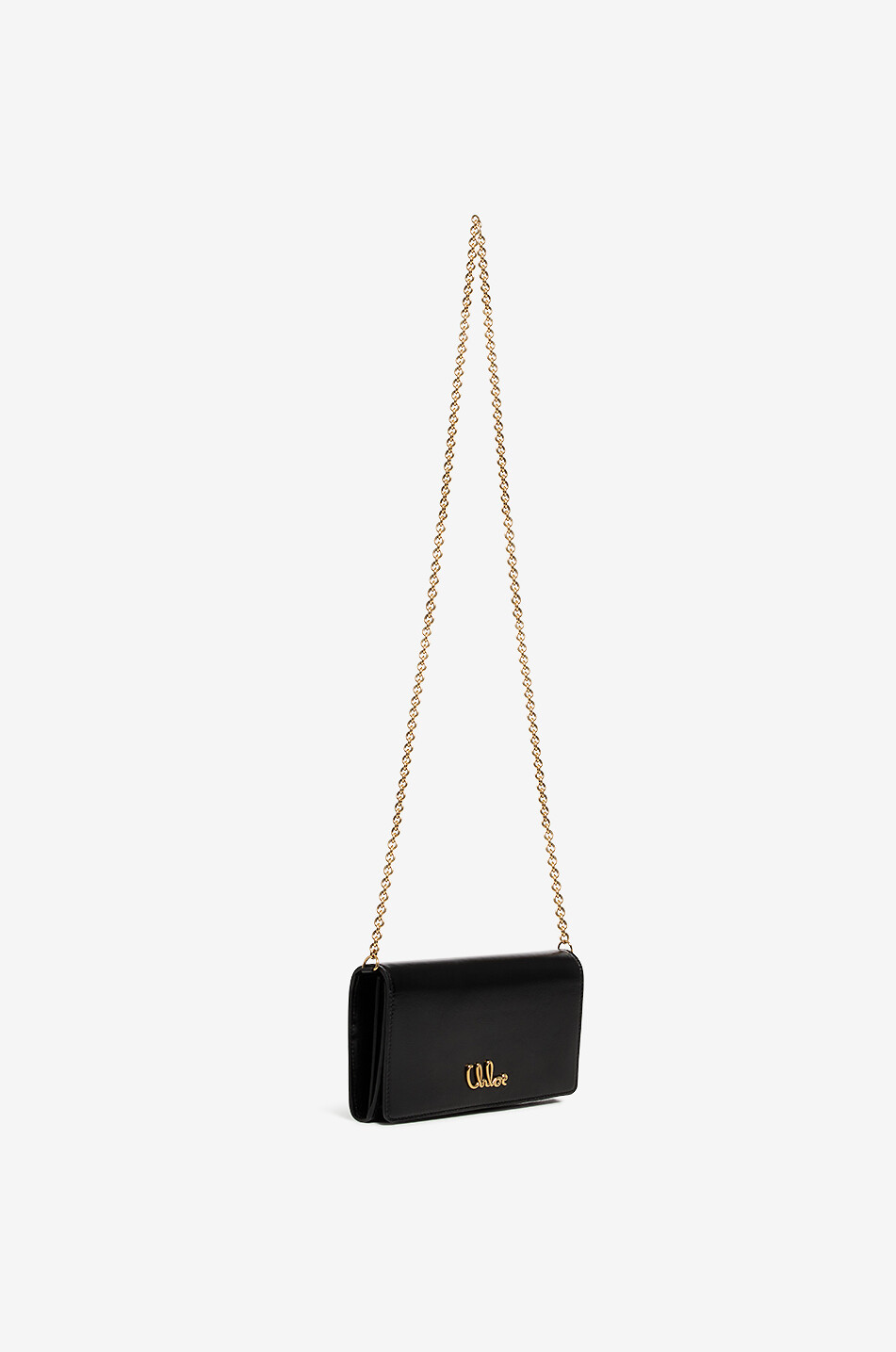 CHLOE Chloé Iconic chain wallet in shiny leather Women BLACK 2