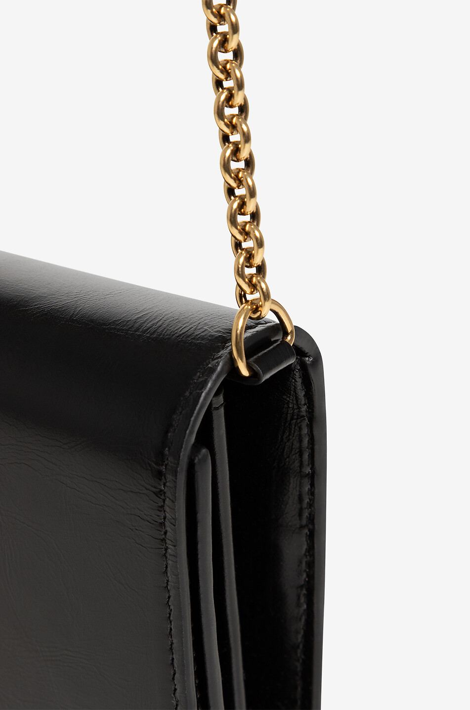 Portefeuille chaîne en cuir brillant Chloé Iconic