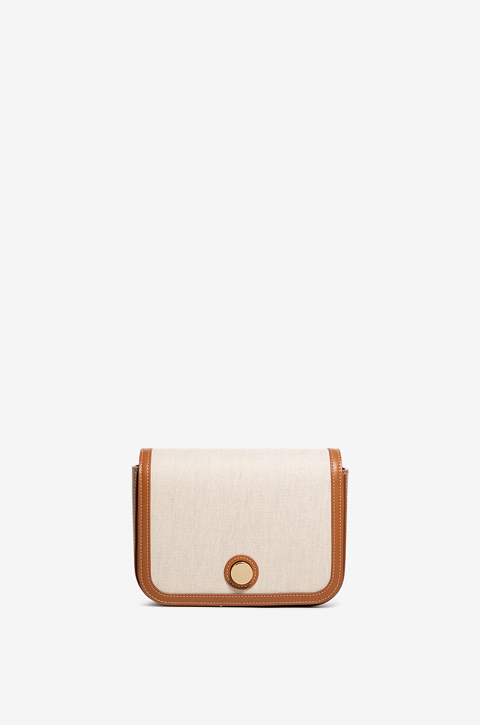 FABIANA FILIPPI Eclissi Messenger leather and canvas shoulder bag Women CAMEL 1