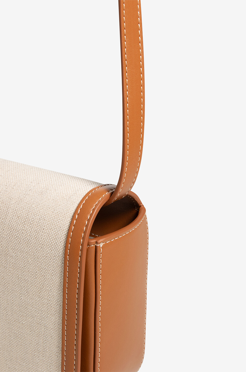 FABIANA FILIPPI Eclissi Messenger leather and canvas shoulder bag Women CAMEL 5
