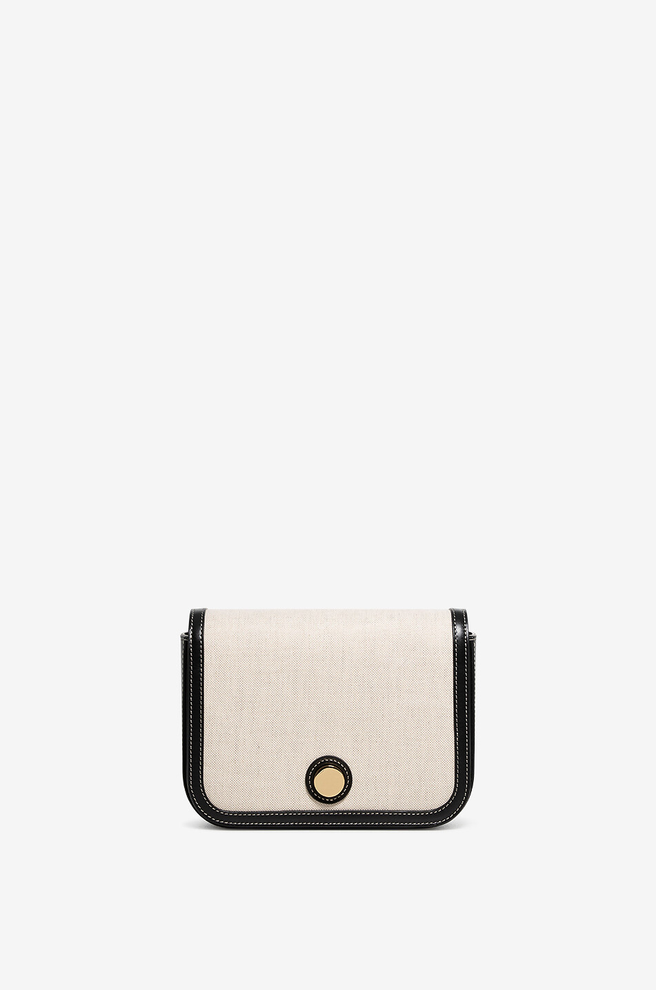 FABIANA FILIPPI Eclissi Messenger leather and canvas shoulder bag Women BLACK 1
