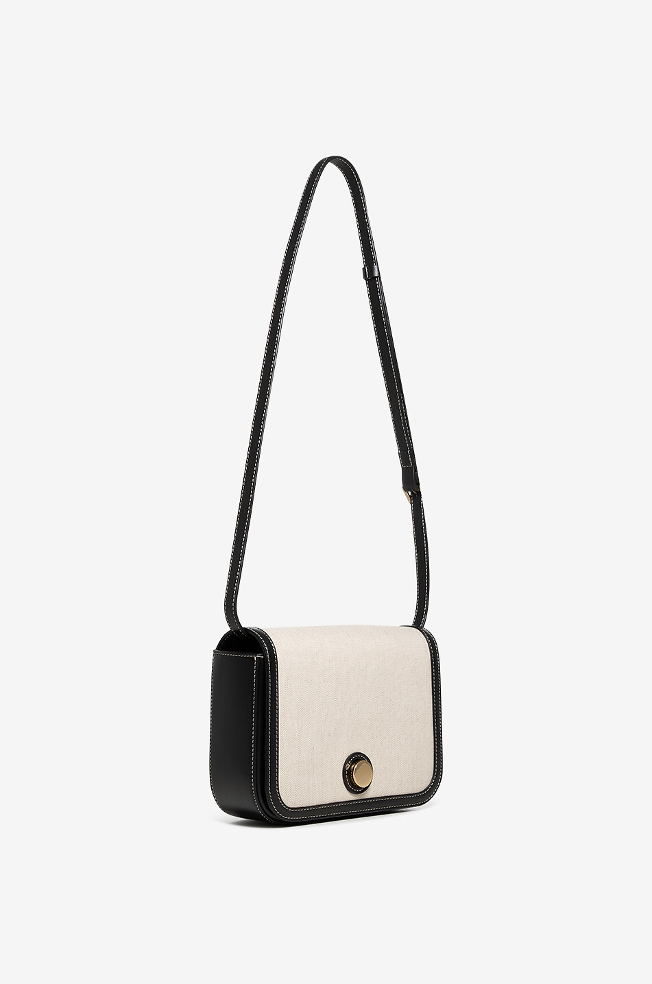 FABIANA FILIPPI Eclissi Messenger leather and canvas shoulder bag Women BLACK 2