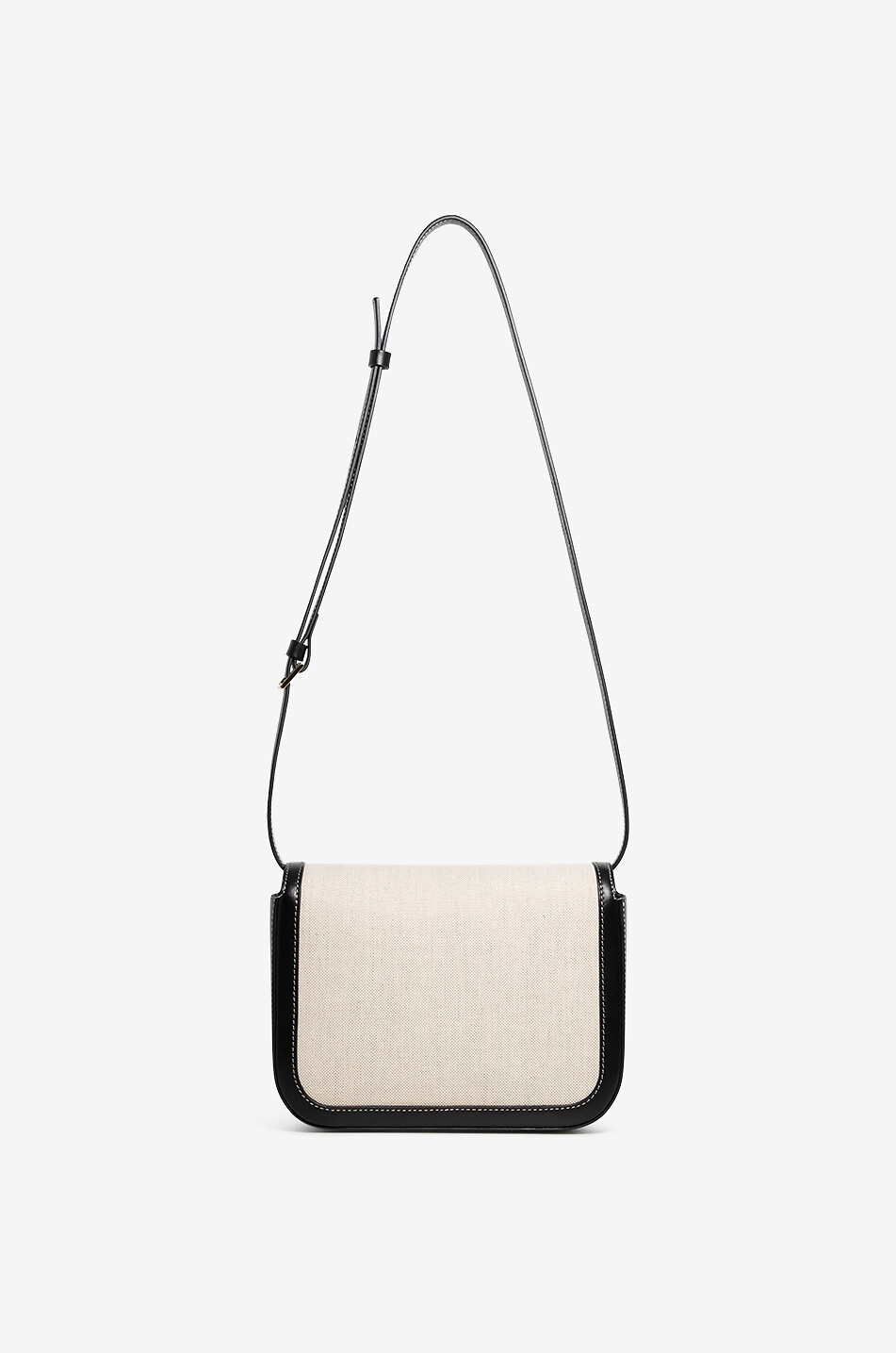 FABIANA FILIPPI Eclissi Messenger leather and canvas shoulder bag Women BLACK 3