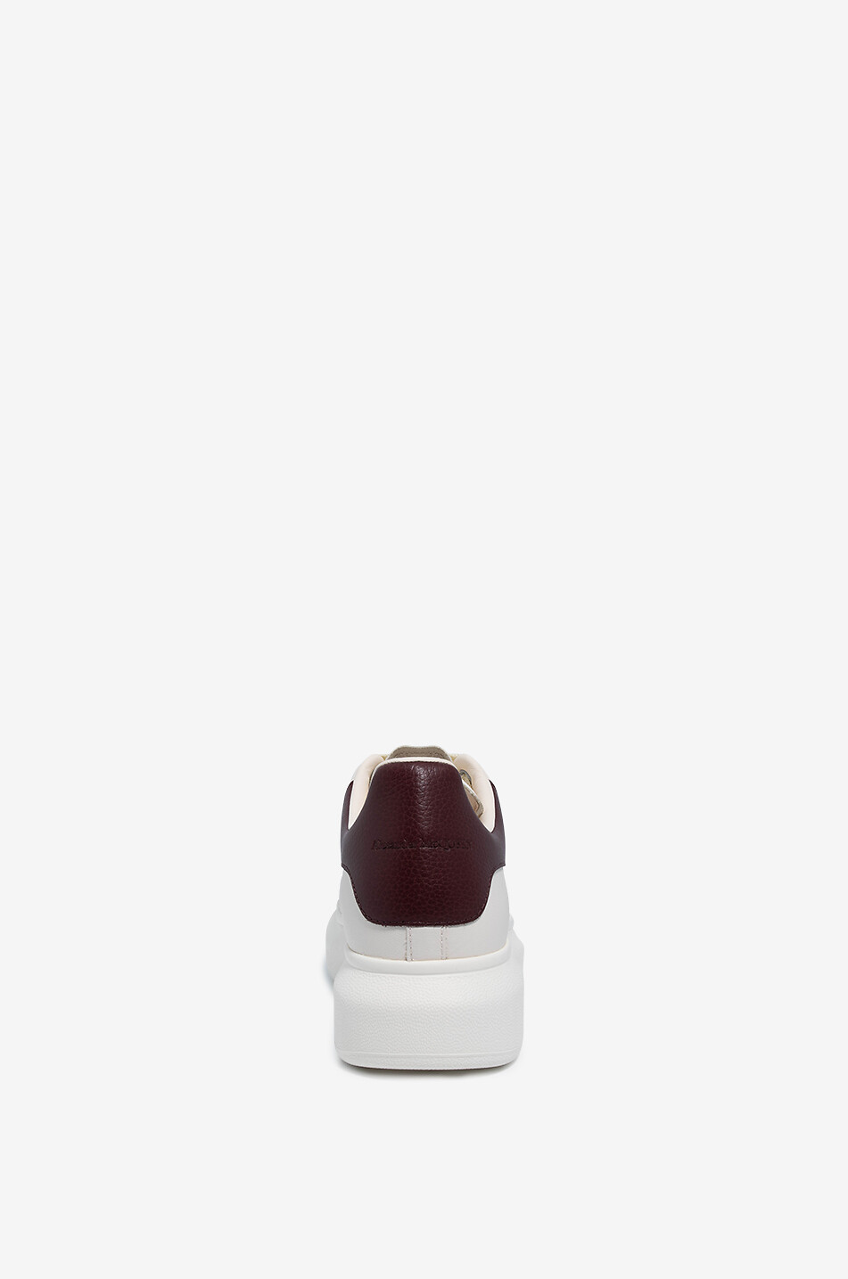 ALEXANDER McQUEEN Oversized smooth and grained leather low-top sneakers Women WHITE 4