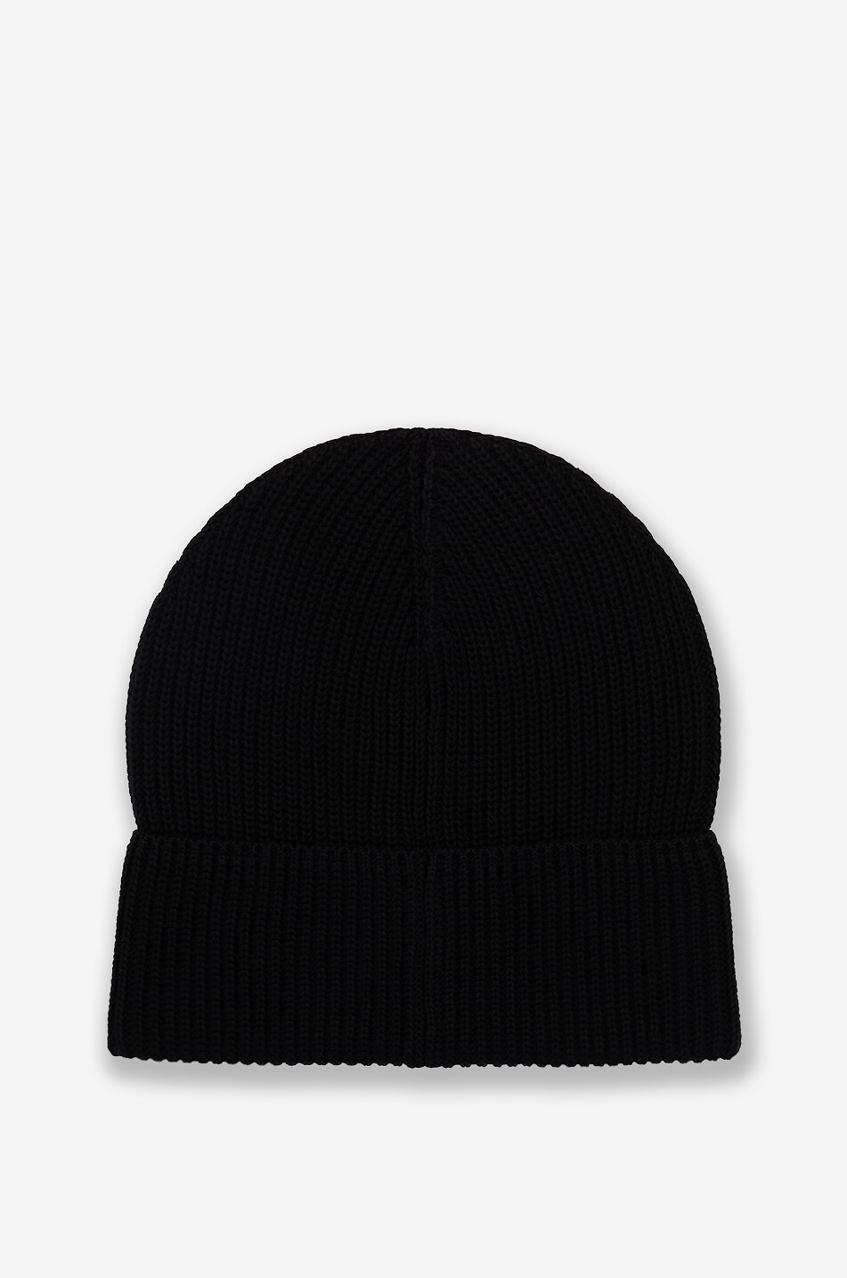 MONCLER Logo patch adorned cotton rib knit beanie Men BLACK 2