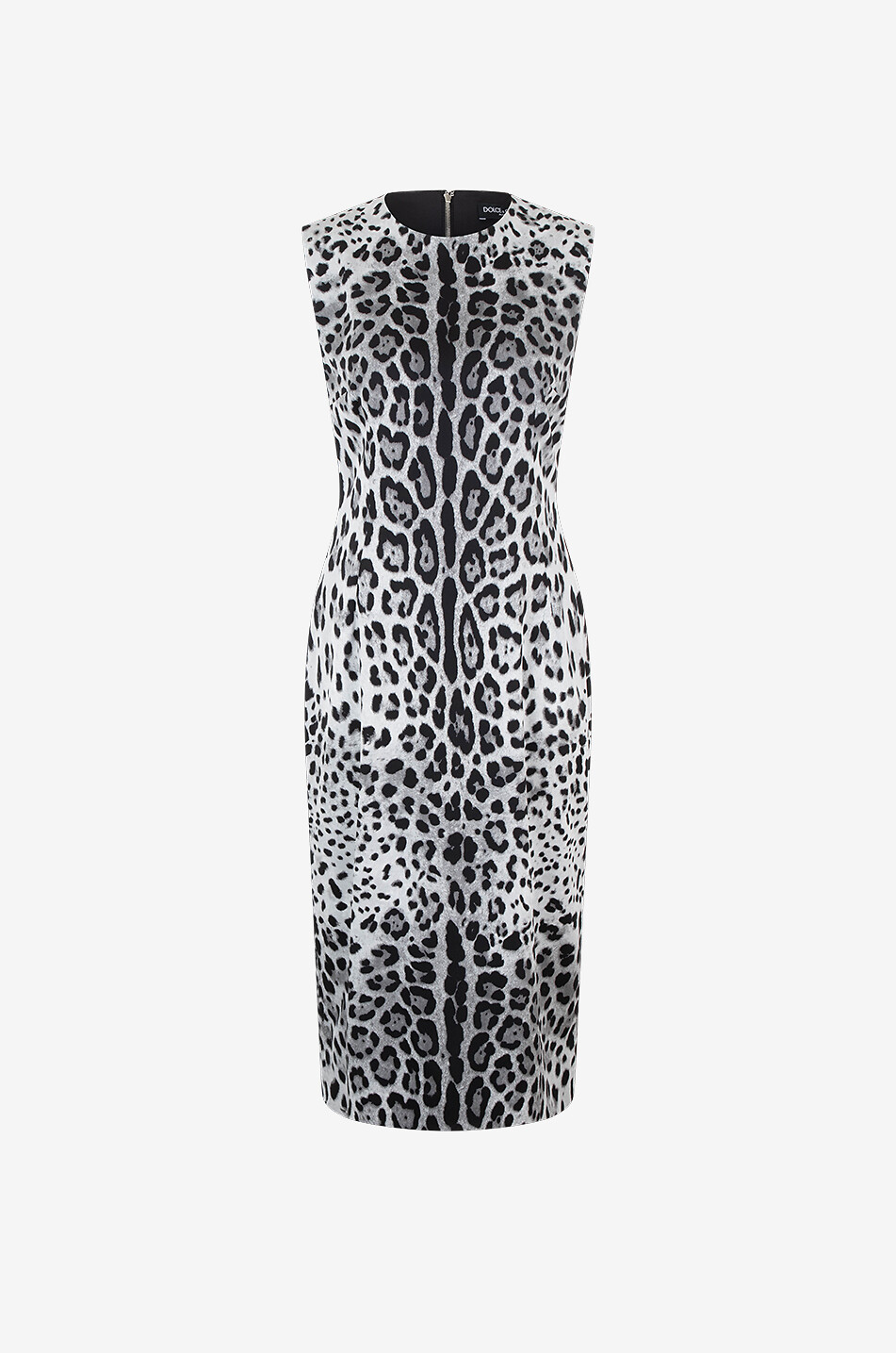 Leopard printed sleeveless sheath dress